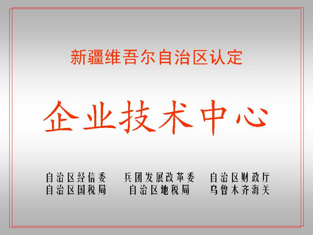 自治区级企业技术中心（壹定发屯河新材料公司）